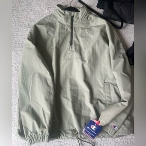Sage green champion quarter zip rain jacket